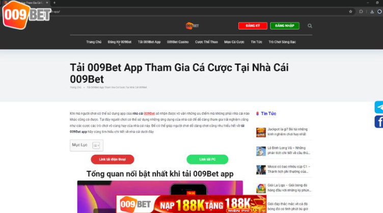 Các bước tải ứng dụng nhà cái 009bet